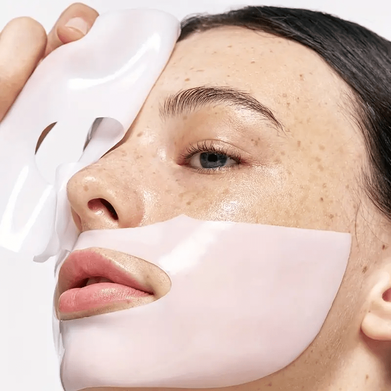 20pcs Bio-Collagen Real Deep Facial Masks, Unisex Adult Moisturizing Skincare, Full-Face Split Sheet Masks, Sleep Mask for Hydration, with Hyaluronic Acid & Nicotinamide, Soothing, Unscented, Alcohol-Free, with Suitable for A